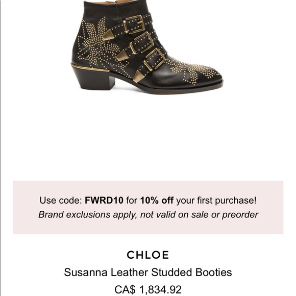 CHLOE Susanna Leather Studded Booties